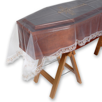 Coffin Veil With Gold Cross