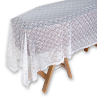 Patterned White Lace Coffin Veil