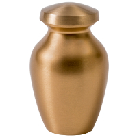 <b>Painted Gold</b> 3" Brushed Metal Urn Keepsake