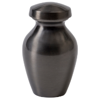 <b>Gunmetal</b> 3" Brushed Metal Urn Keepsake