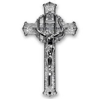8" filigree crucifix plastic NP