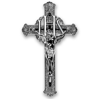10" filigree crucifix plastic NP