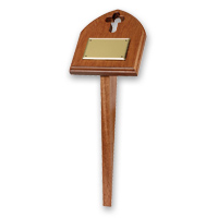 Mahogany Plinth Gravemarker with Cross