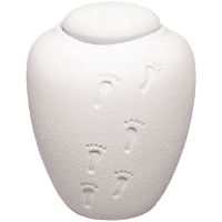 <b>Quartz White</b> Ocean Urn (With Footprints)